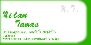 milan tamas business card